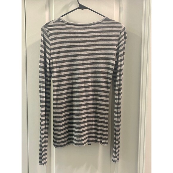VINCE Charcoal Striped Long-Sleeved T, Size S - Picture 2 of 4